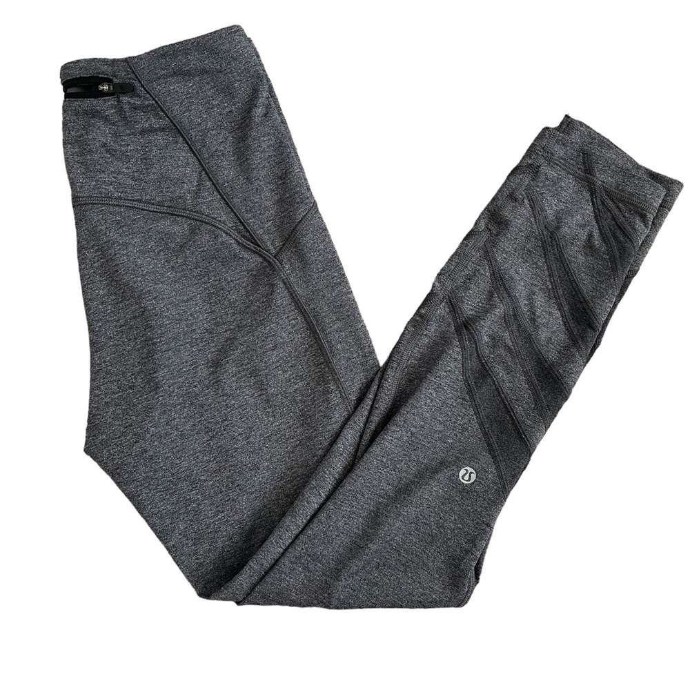 Lululemon Heathered Black Motionful 7/8 Tight 25" Legging Size 8